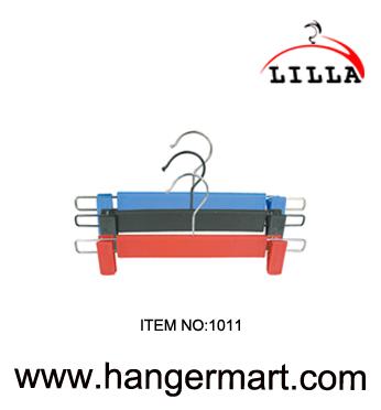 LILLA-The flat plastic pant skirt hanger,plastic bottom hanger with flat plastic clip 1011