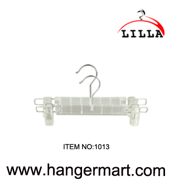 LILLA-white pants hanger with chrome flat clips 1013