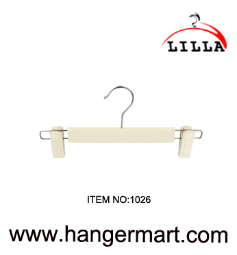 LILLA-white plastic pant&skirt hangers with 2-adjustable clips 1026
