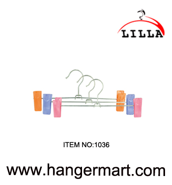 LILLA-Strong metal clip hangers stainless steel clothes coat trouser hanger 26.5cm 1036