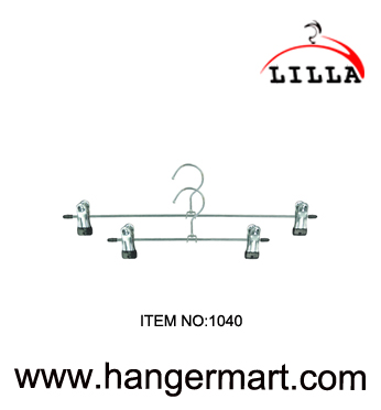 LILLA-elegant silicone trouser hangers with metal clips decorated hangers 1040